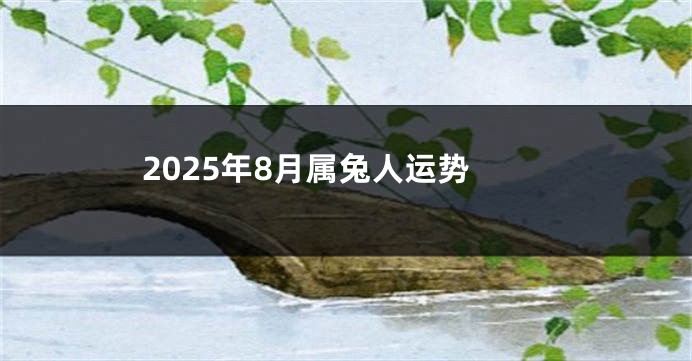 2025年8月属兔人运势