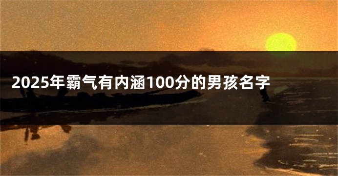 2025年霸气有内涵100分的男孩名字