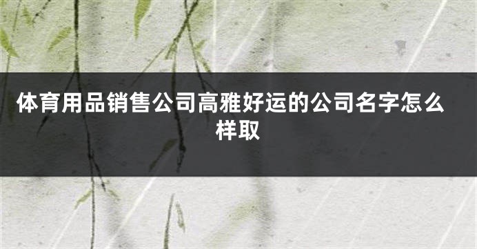 体育用品销售公司高雅好运的公司名字怎么样取