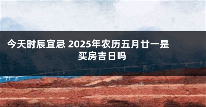 今天时辰宜忌 2025年农历五月廿一是买房吉日吗