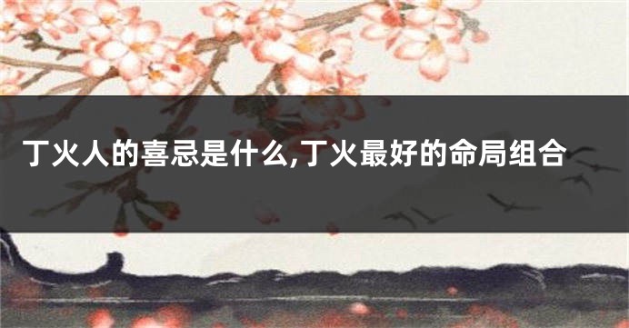 丁火人的喜忌是什么,丁火最好的命局组合