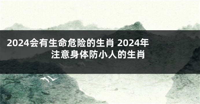 2024会有生命危险的生肖 2024年注意身体防小人的生肖