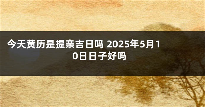 今天黄历是提亲吉日吗 2025年5月10日日子好吗