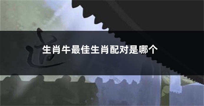 生肖牛最佳生肖配对是哪个