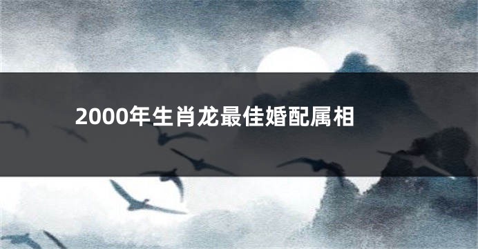 2000年生肖龙最佳婚配属相