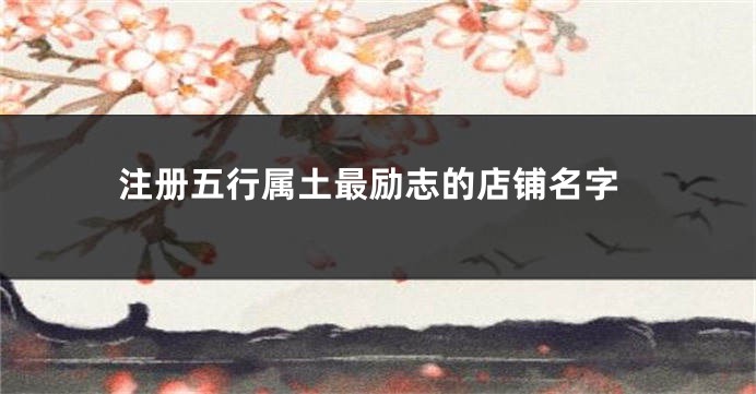 注册五行属土最励志的店铺名字