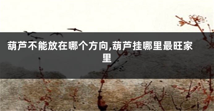 葫芦不能放在哪个方向,葫芦挂哪里最旺家里