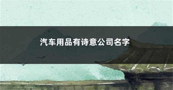 汽车用品有诗意公司名字