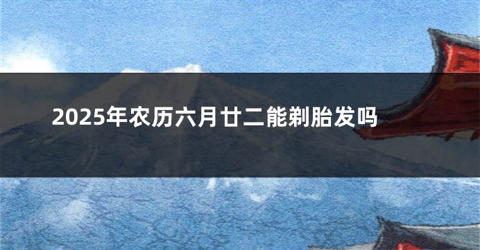 2025年农历六月廿二能剃胎发吗