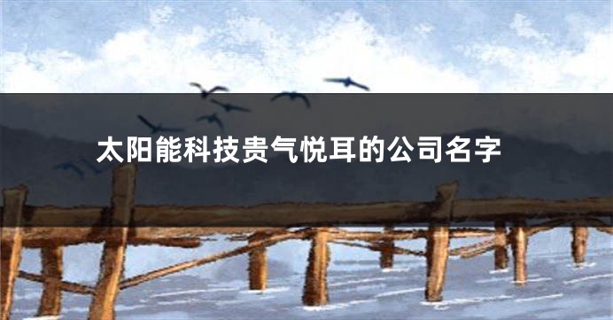 太阳能科技贵气悦耳的公司名字