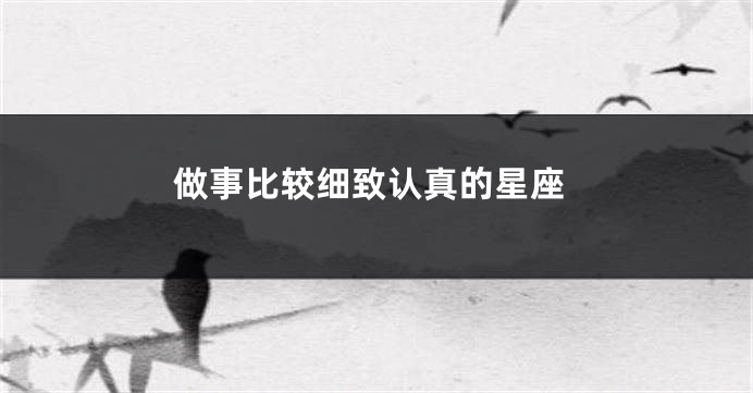 做事比较细致认真的星座