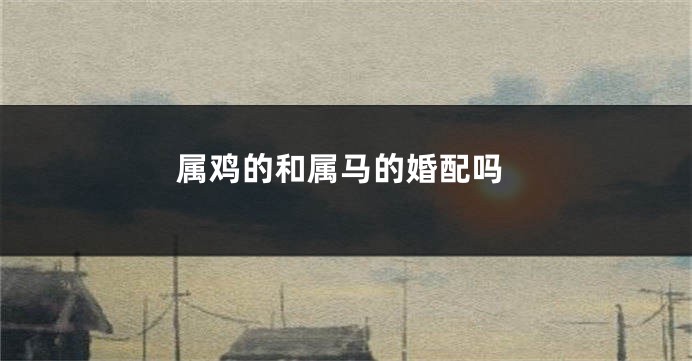 属鸡的和属马的婚配吗
