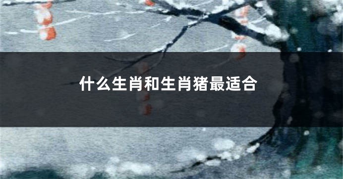 什么生肖和生肖猪最适合