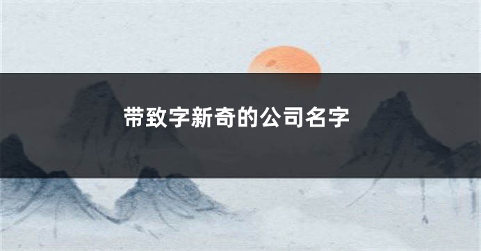 带致字新奇的公司名字