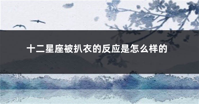 十二星座被扒衣的反应是怎么样的