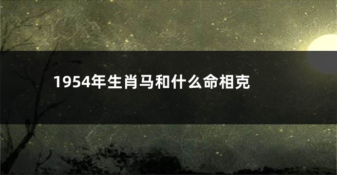 1954年生肖马和什么命相克