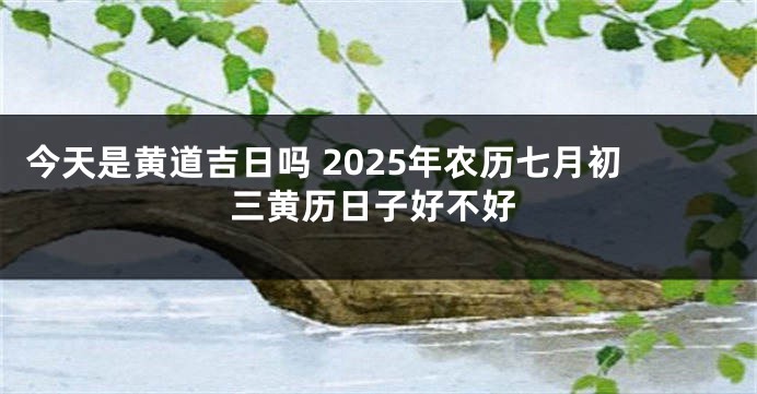 今天是黄道吉日吗 2025年农历七月初三黄历日子好不好