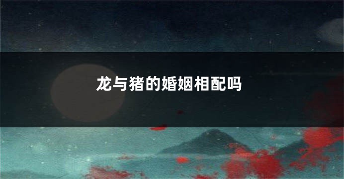 龙与猪的婚姻相配吗
