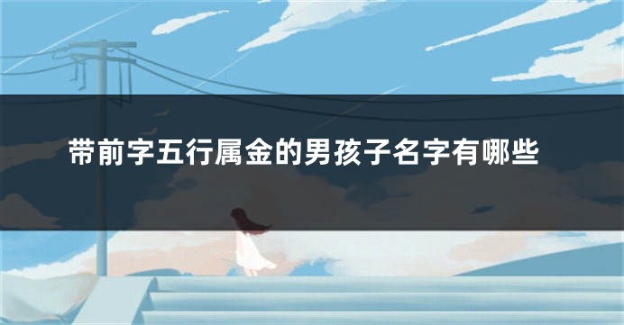 带前字五行属金的男孩子名字有哪些