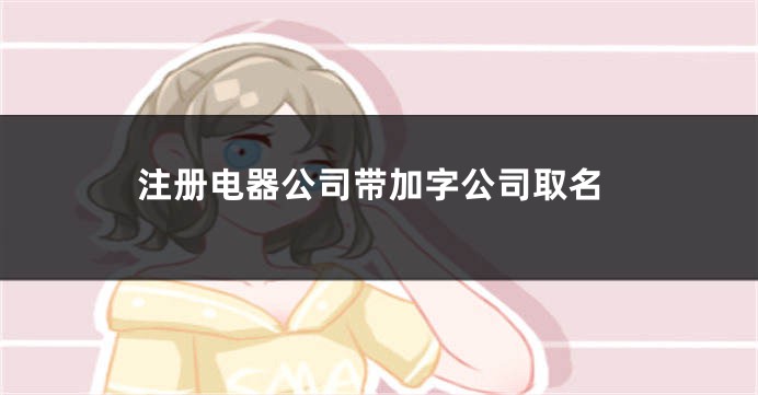 注册电器公司带加字公司取名
