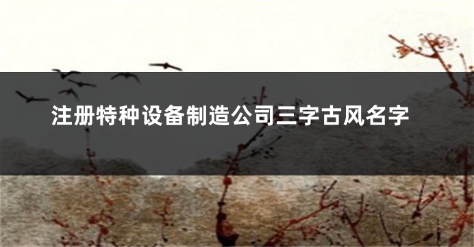 注册特种设备制造公司三字古风名字