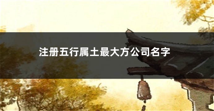 注册五行属土最大方公司名字