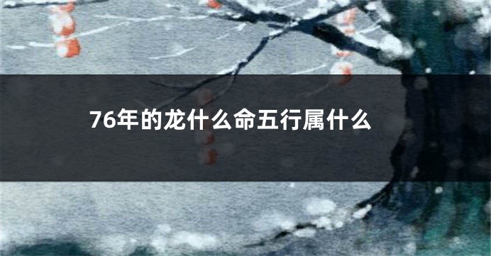 76年的龙什么命五行属什么