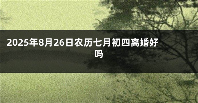 2025年8月26日农历七月初四离婚好吗
