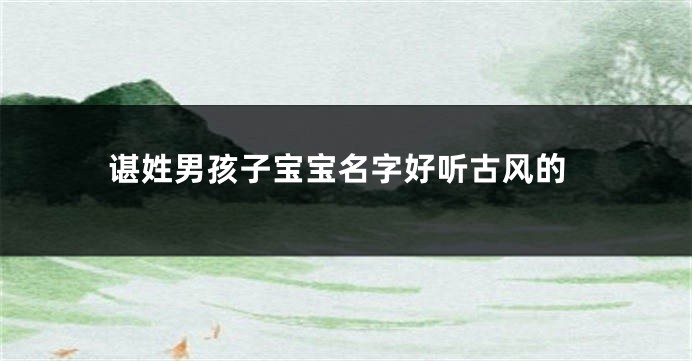 谌姓男孩子宝宝名字好听古风的