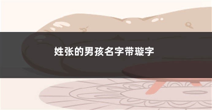 姓张的男孩名字带璇字