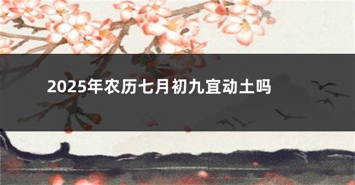 2025年农历七月初九宜动土吗