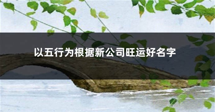 以五行为根据新公司旺运好名字