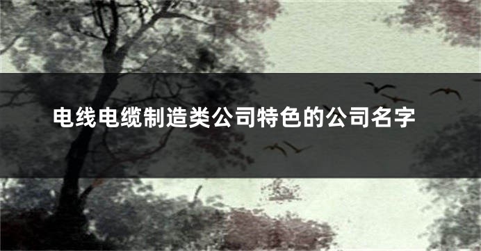 电线电缆制造类公司特色的公司名字