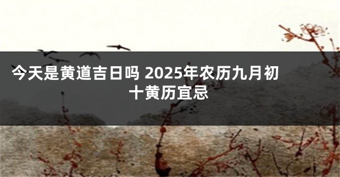 今天是黄道吉日吗 2025年农历九月初十黄历宜忌