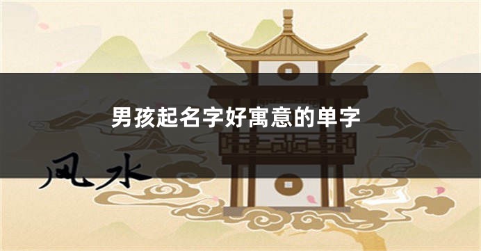 男孩起名字好寓意的单字