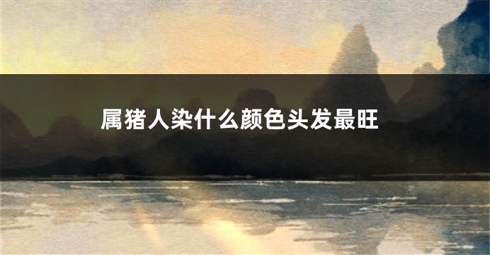 属猪人染什么颜色头发最旺