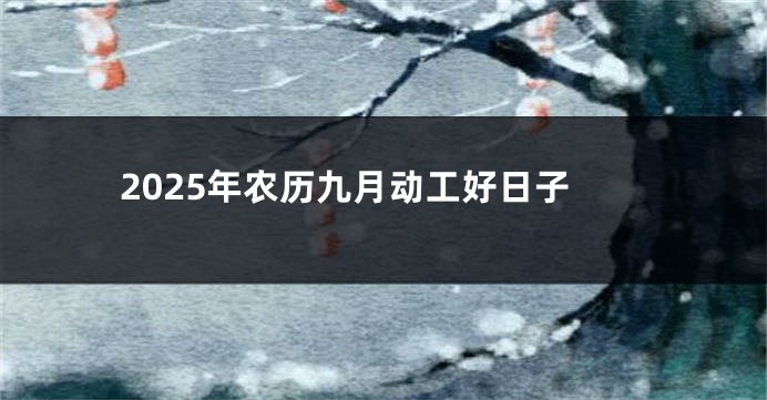 2025年农历九月动工好日子