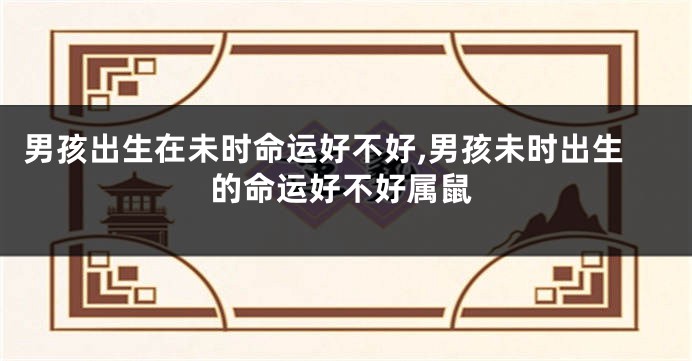 男孩出生在未时命运好不好,男孩未时出生的命运好不好属鼠