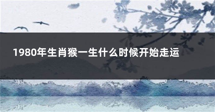1980年生肖猴一生什么时候开始走运