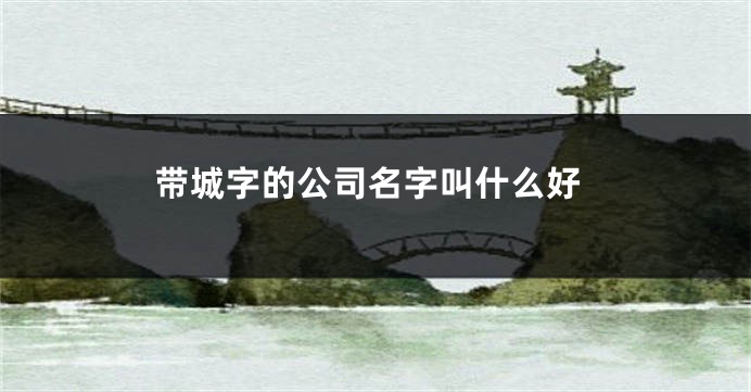 带城字的公司名字叫什么好