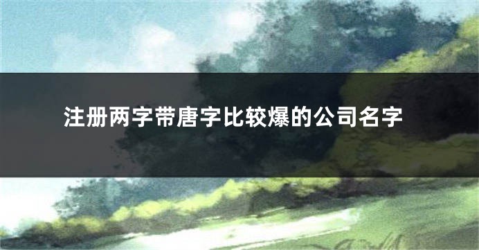 注册两字带唐字比较爆的公司名字