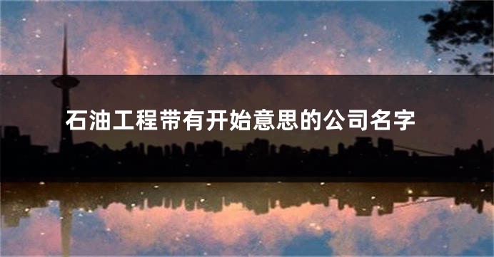 石油工程带有开始意思的公司名字