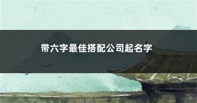 带六字最佳搭配公司起名字