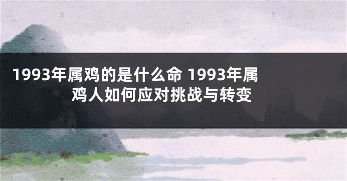 1993年属鸡的是什么命 1993年属鸡人如何应对挑战与转变 