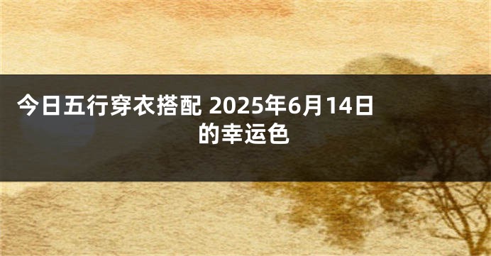 今日五行穿衣搭配 2025年6月14日的幸运色