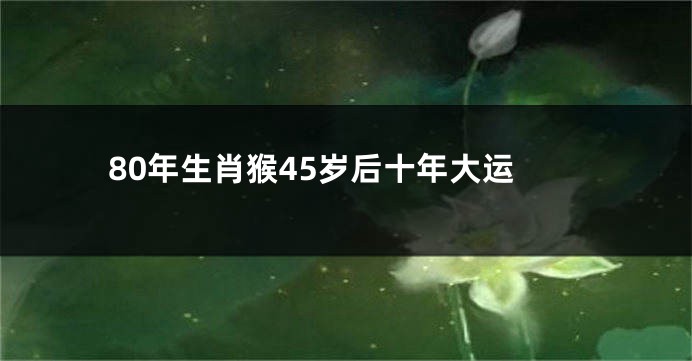 80年生肖猴45岁后十年大运