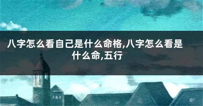 八字怎么看自己是什么命格,八字怎么看是什么命,五行