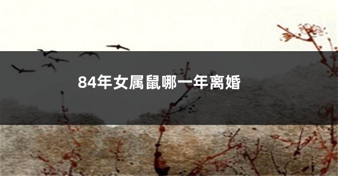84年女属鼠哪一年离婚