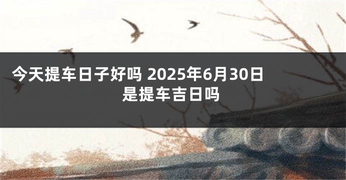 今天提车日子好吗 2025年6月30日是提车吉日吗