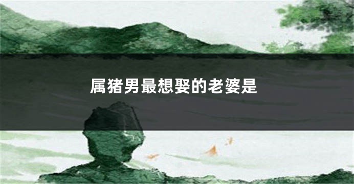 属猪男最想娶的老婆是
